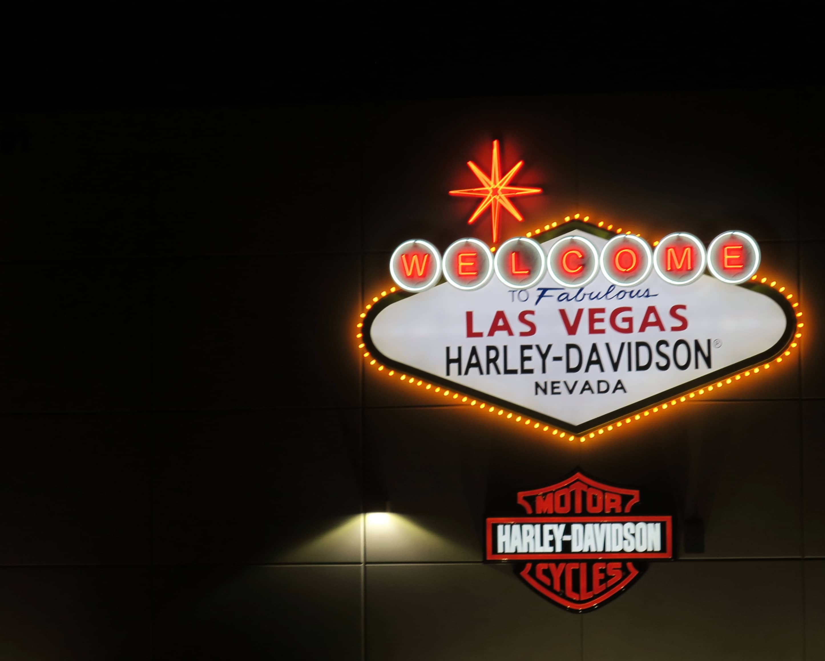 The "Welcome to Fabulous Las Vegas Harley-Davidson Nevada" Sign