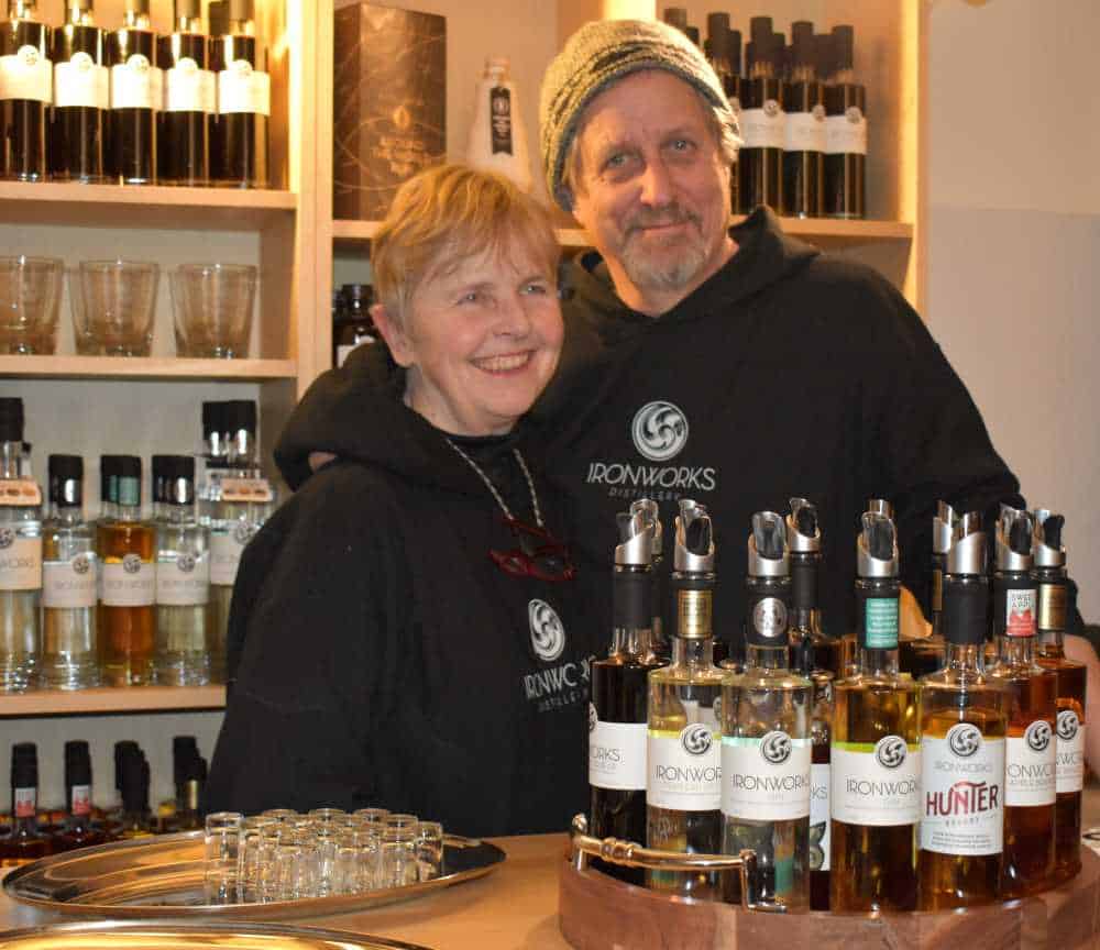 Ironworks Distillery Owners Lynn MacKay and Pierre Guevremont provide one of the bests things to do in Lunenburg, Nova Scotia
