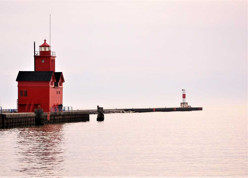 Big Red Lighthouse at Holland State Park in Michigan