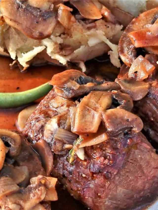 Recipe for Restaurant-Style Steak in Mushroom Bordelaise Sauce Stor