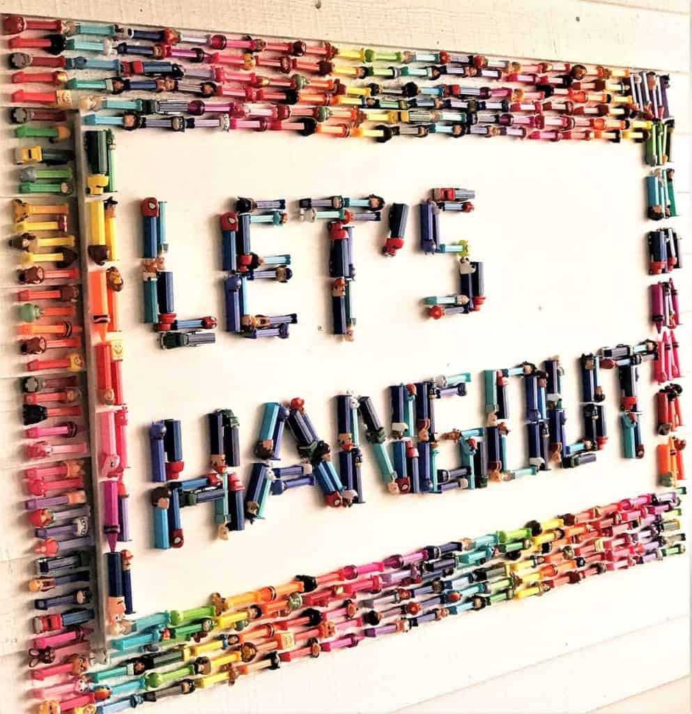 The Hangout is one of the best places to eat in Gulf Shores, Alabama. The Pez Sign is just one of the eye-catching collections here.