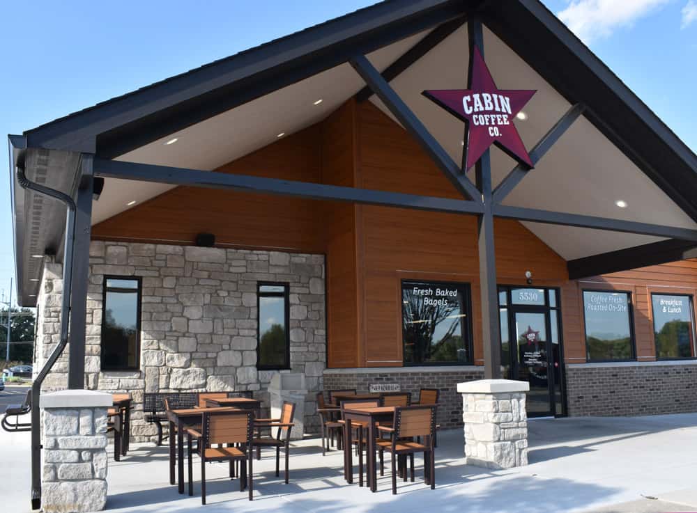 An exterior view of Cabin Coffee Company in Hendricks County Indiana