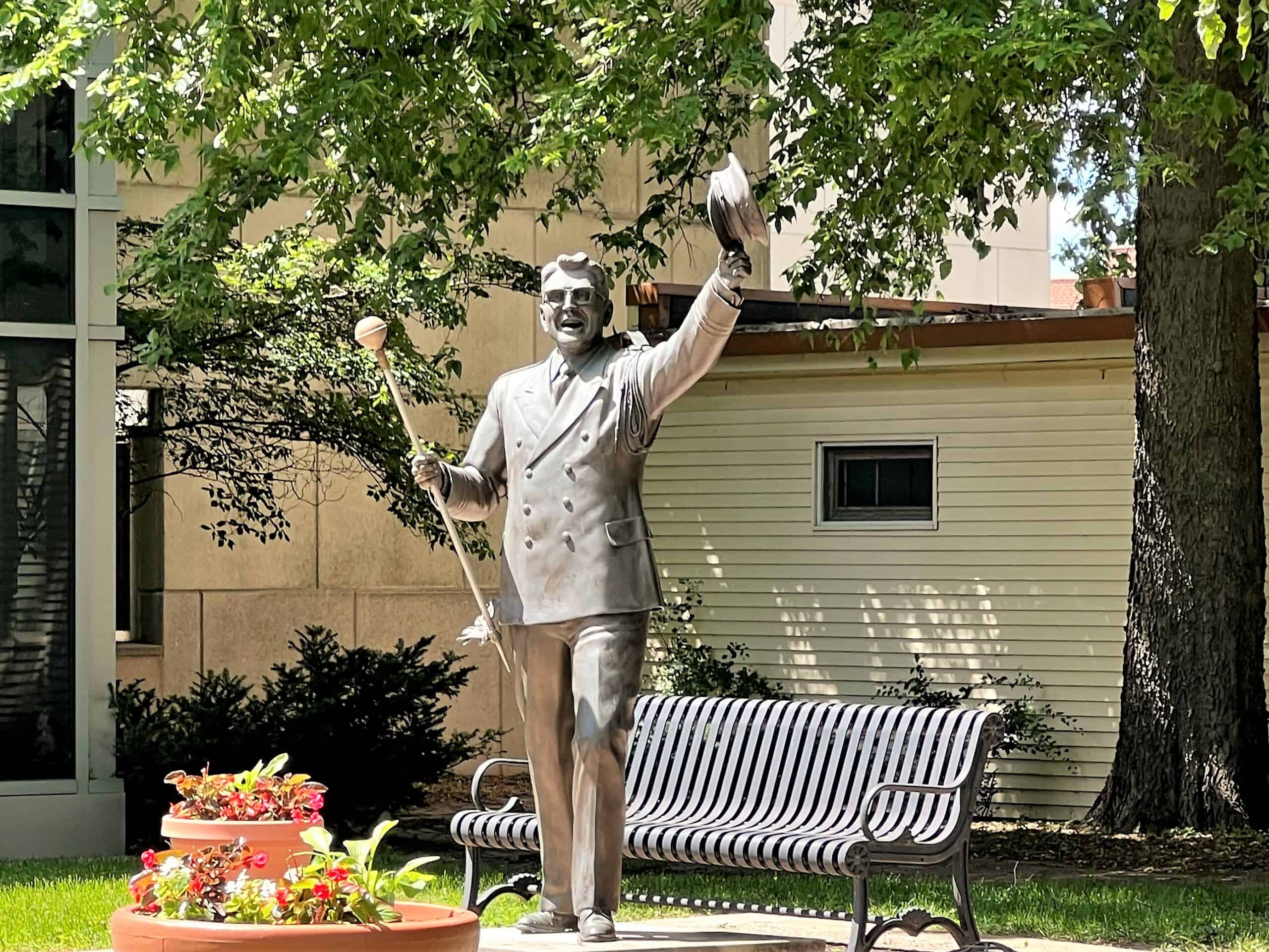 Meredith Willson Statue at Music Man Square in Mason City, Iowa