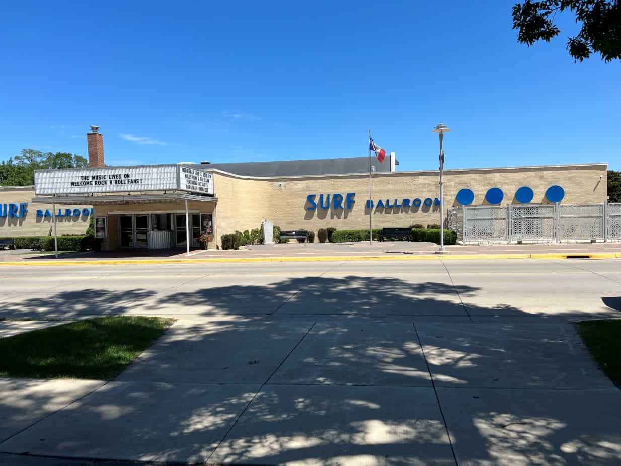 Exterior of the Surf Ball Room in Clear Lake Iowa