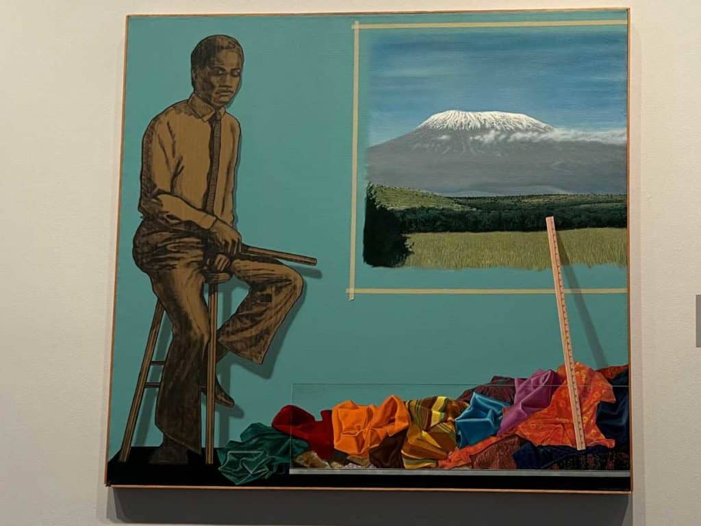 Fred Danziger’s painting called Man Guarding Textiles