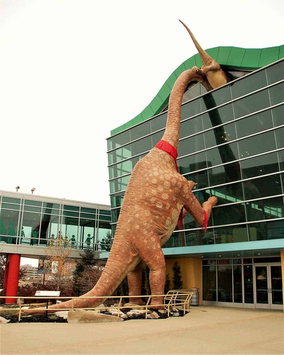 Giant Dinosaur in Front Exterior of the Children's Museum of Indianapolis