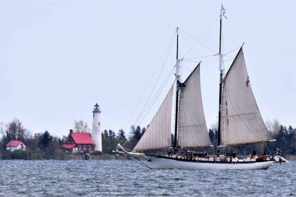 Tall Ship in East Tawas, Michigan which is one of the State Parks in Michigan with Great Beaches