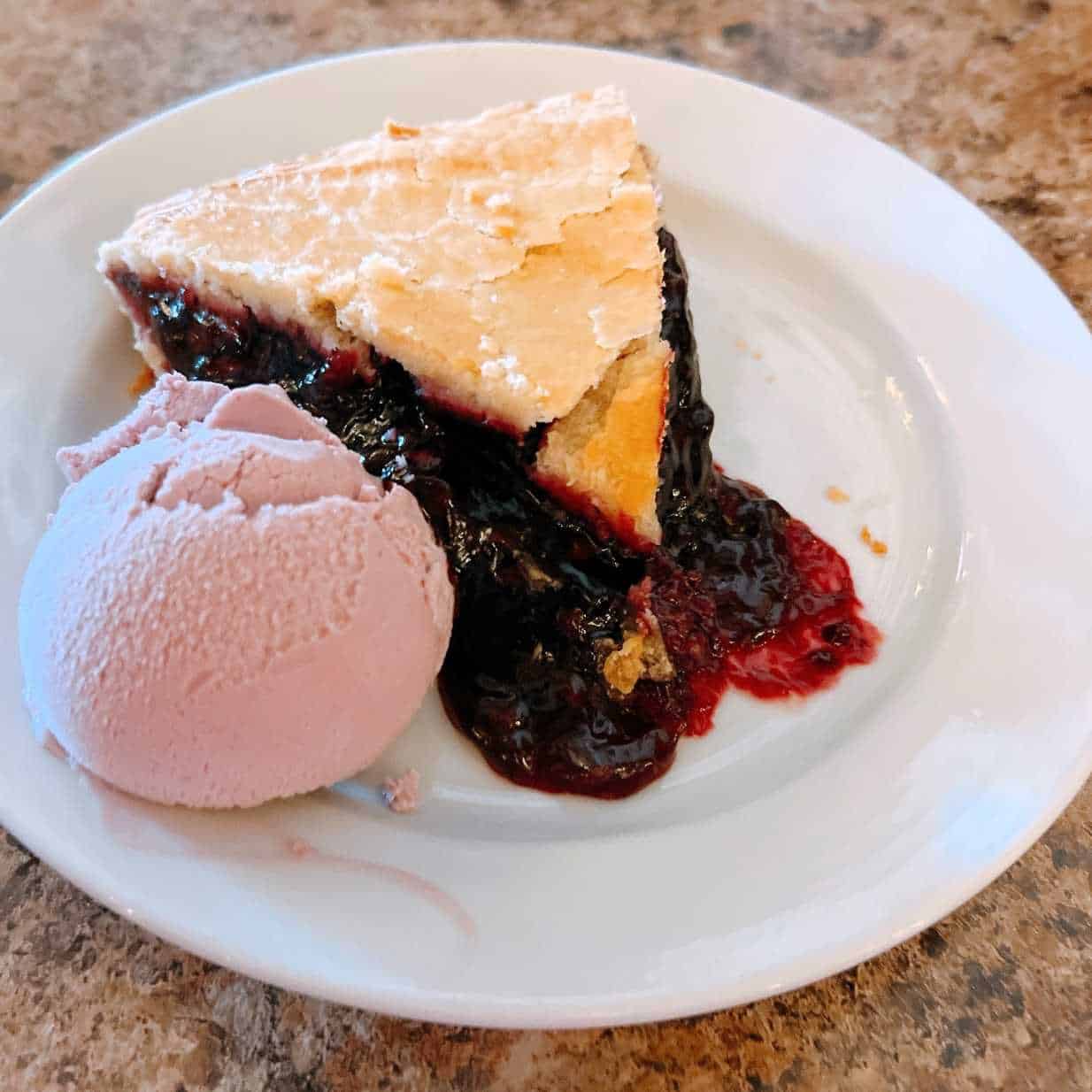 Boysenberry Pie and Boysenberry Ice Cream at Knott's Berry Farm