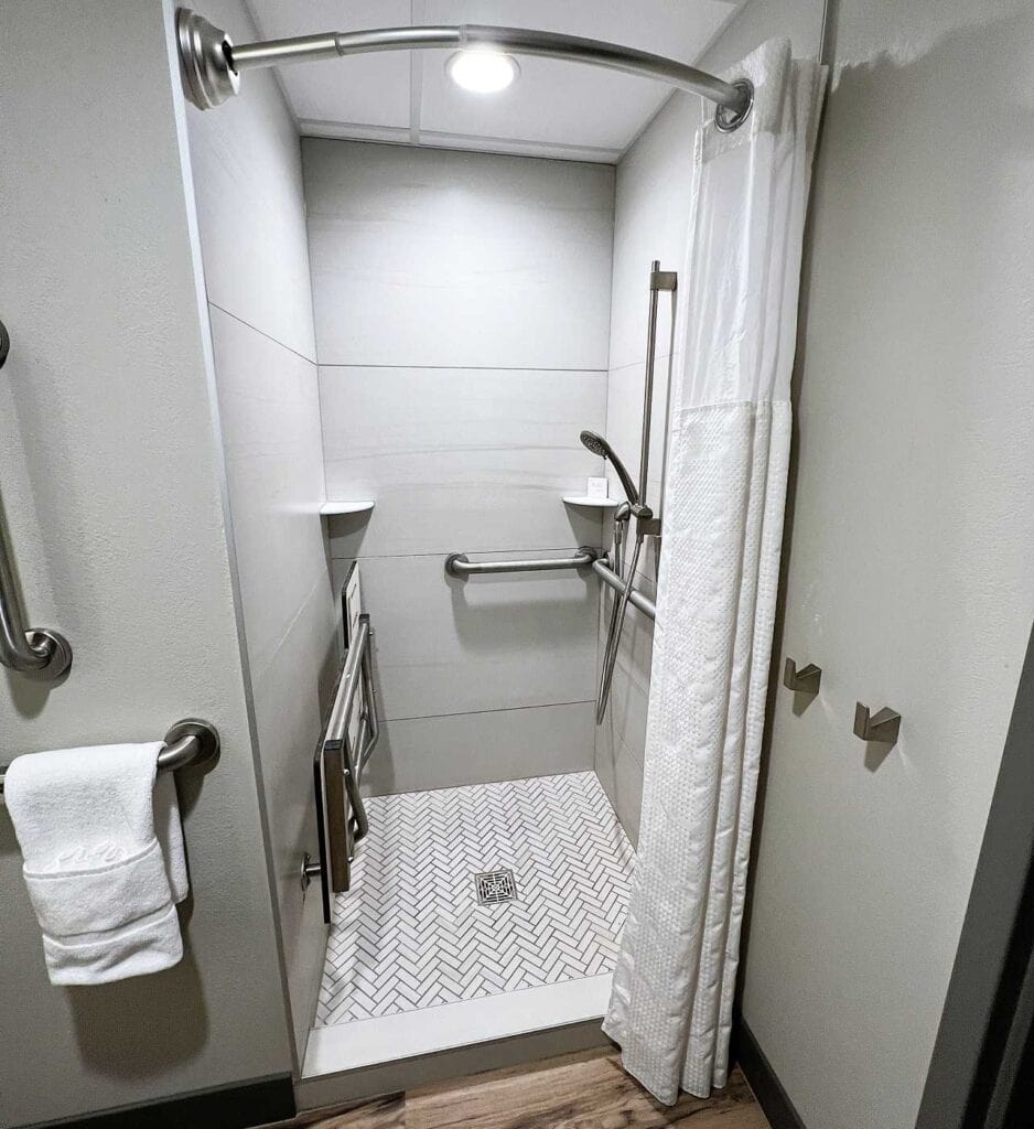 Shower area at Grand Traverse Resort