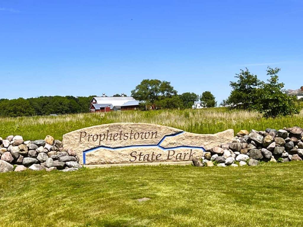 The Sign at the Entrance to Prophetstown State Park in Indiana