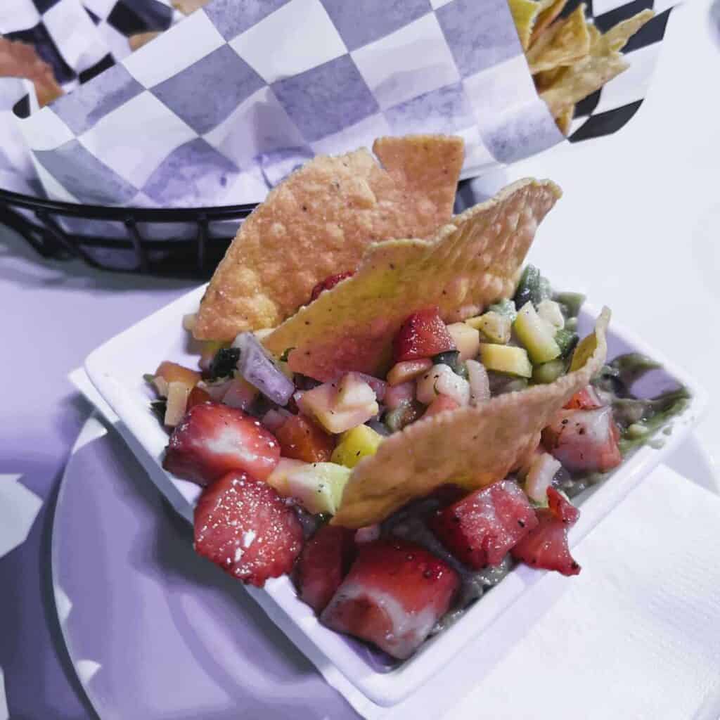 Abuela's Guacamole with strawberries and mango