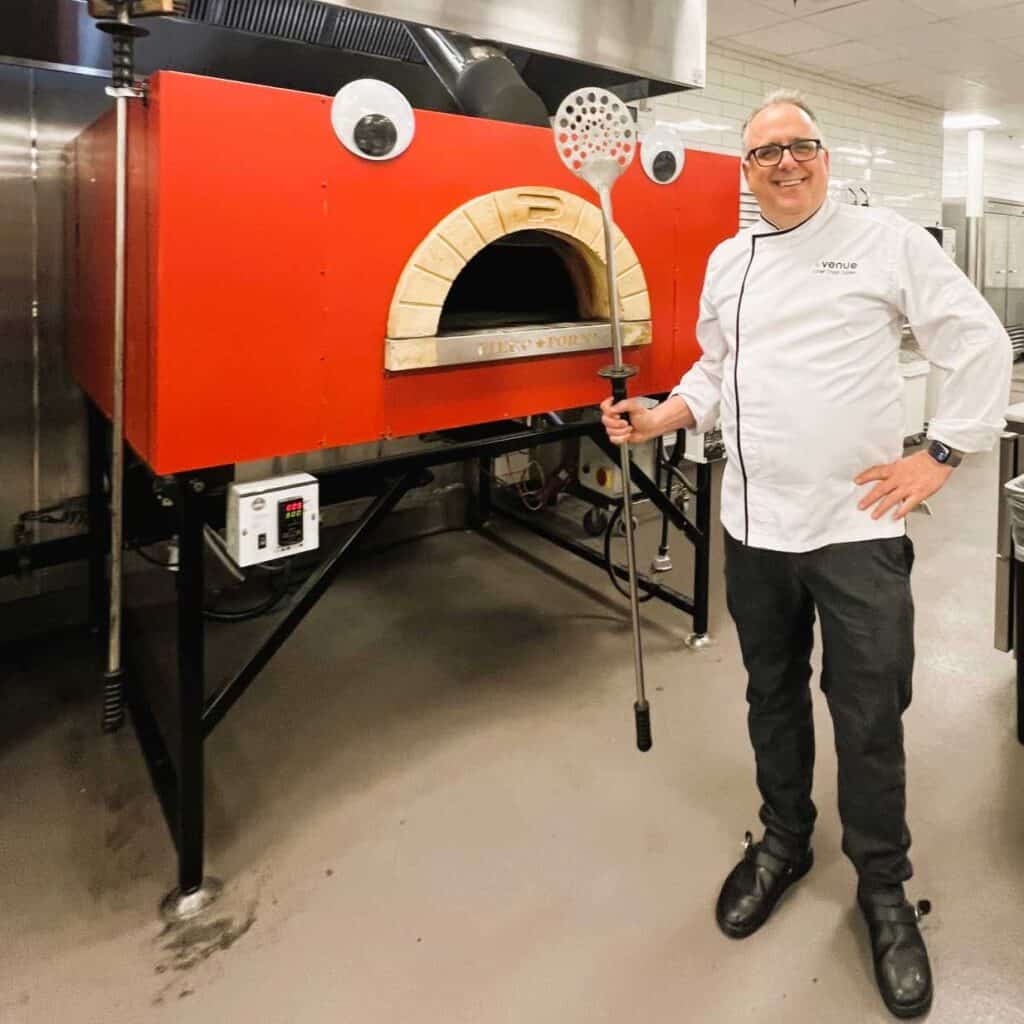 Chef Gillies with His Pizza Oven