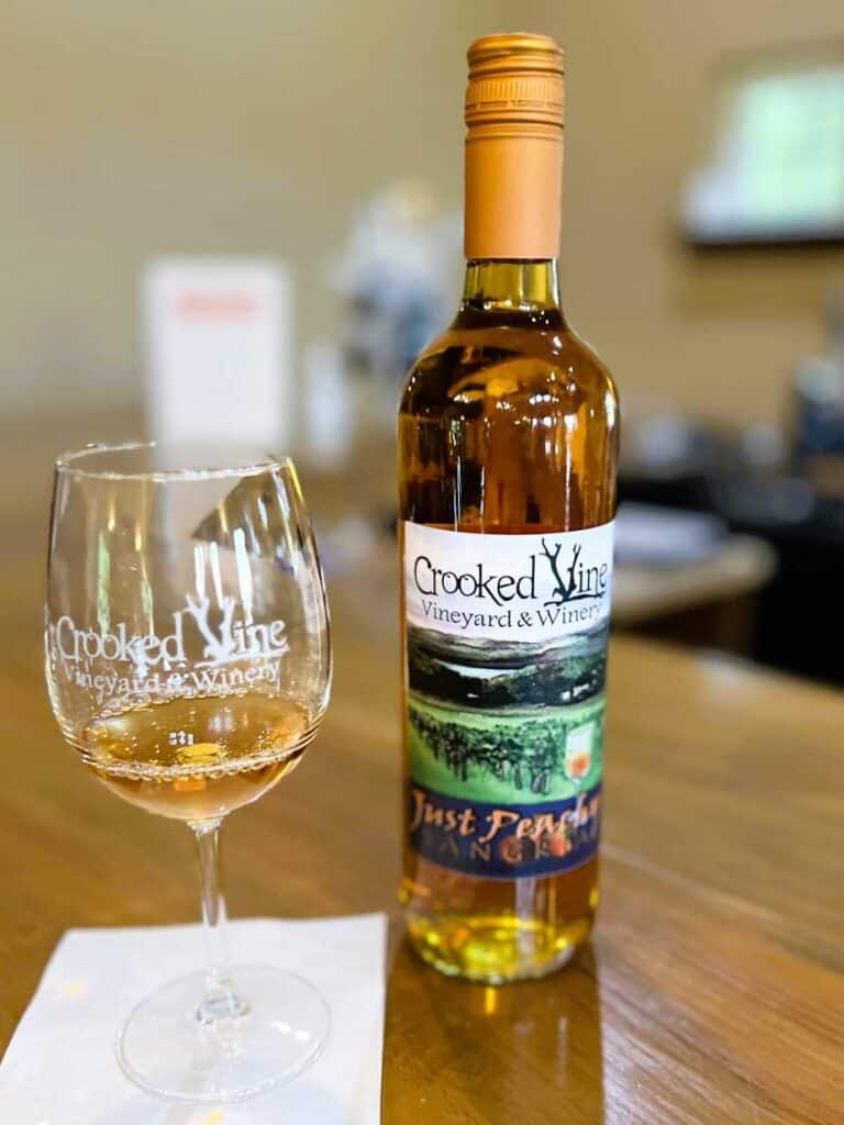 Just Peachey Wine at Crooked Vine Vineyard & Winery