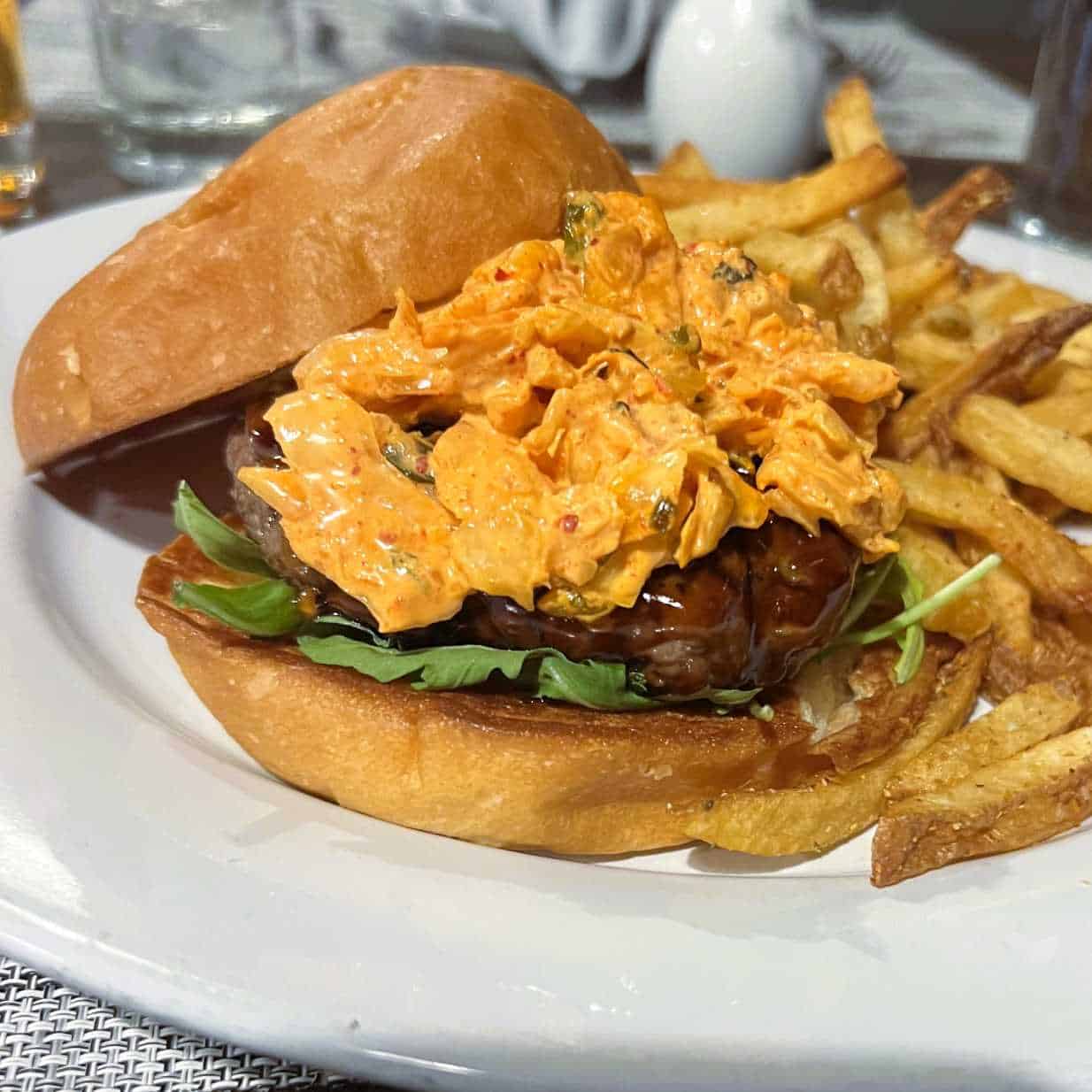 Bulgogi Burger with Togorashi Fries at Veritas in Jackson, Michigan