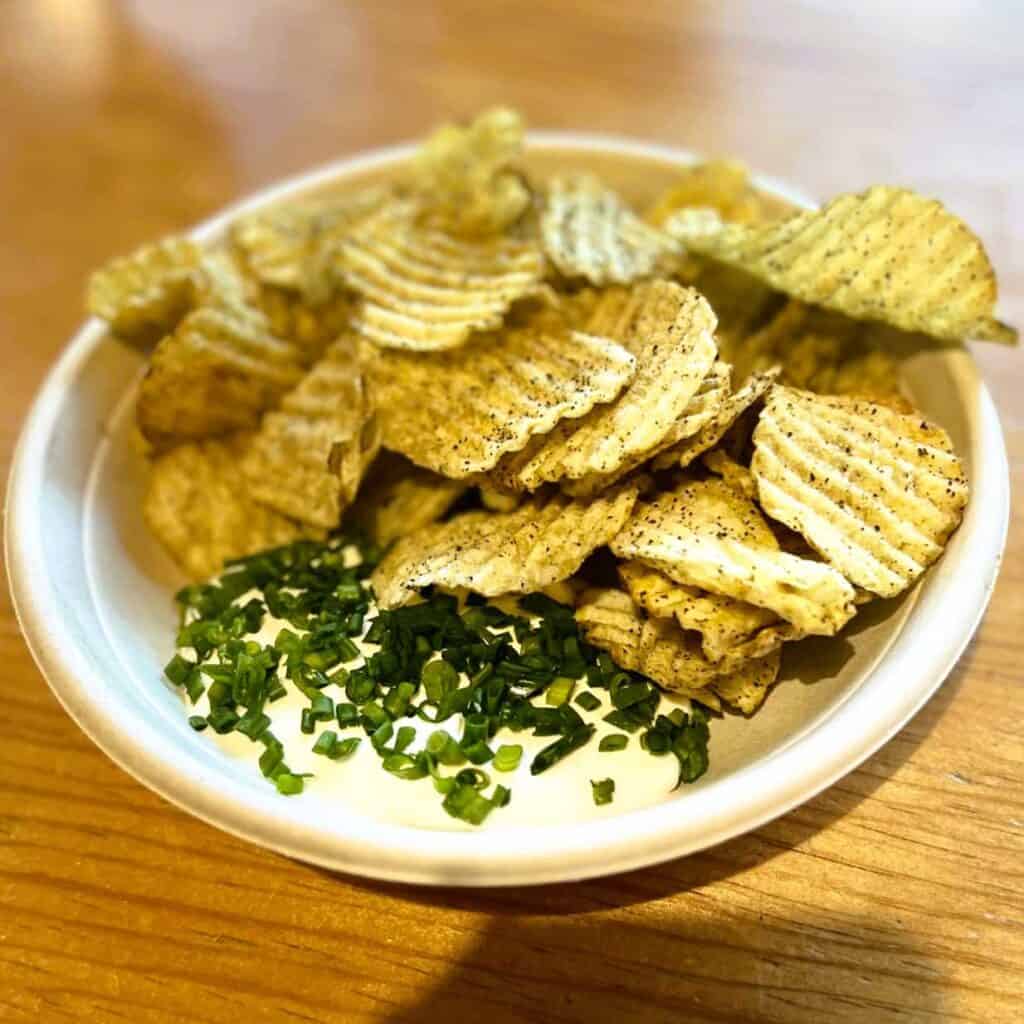 Potato Chips and Onion Dip