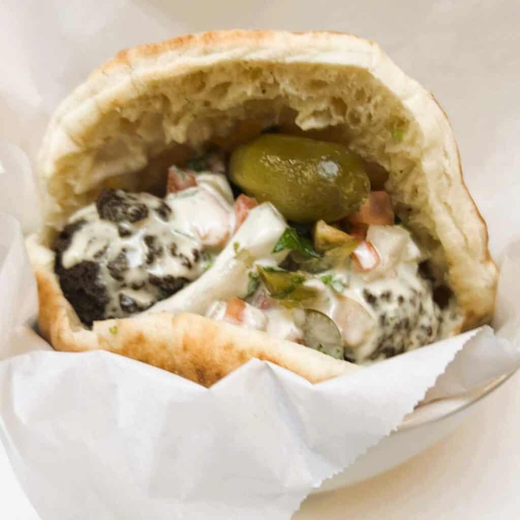 Falafel in Pita Sandwich