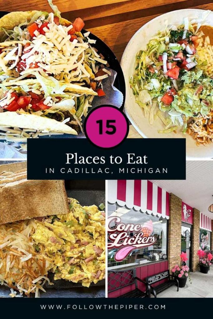 Pinterest Pin for Places to Eat in Cadillac, Michigan