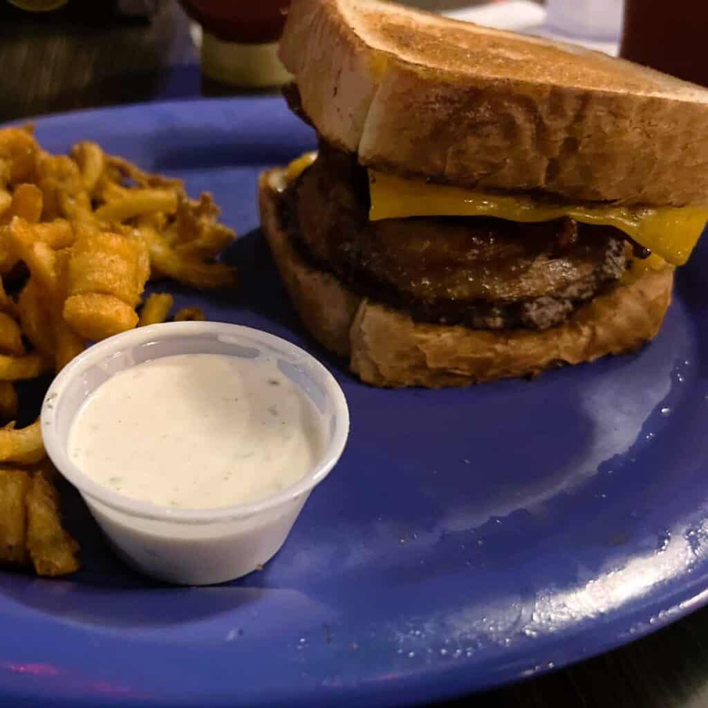 Texas BBQ Burger at Bone Island Grille, a Good Place to Eat in Jackson, Michigan