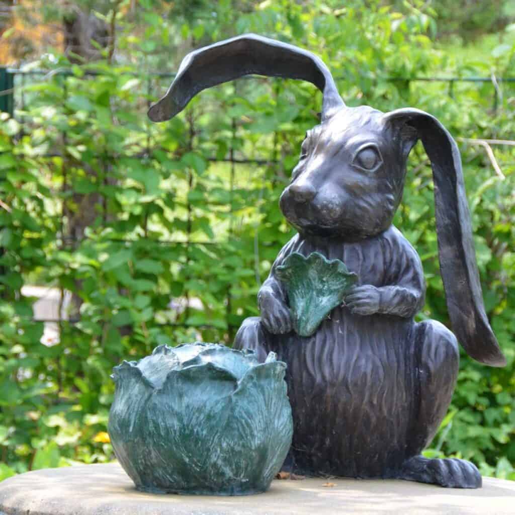 Rabbit and Cabbage Sculpture at the Lena Meijer Children's Garden