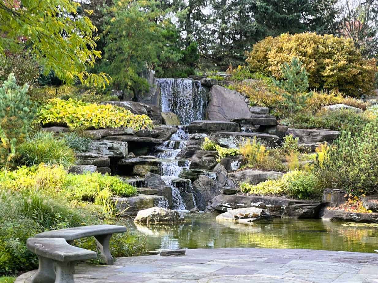 Waterfall at Frederik Meijer Gardens & Sculpture Park in the Fall