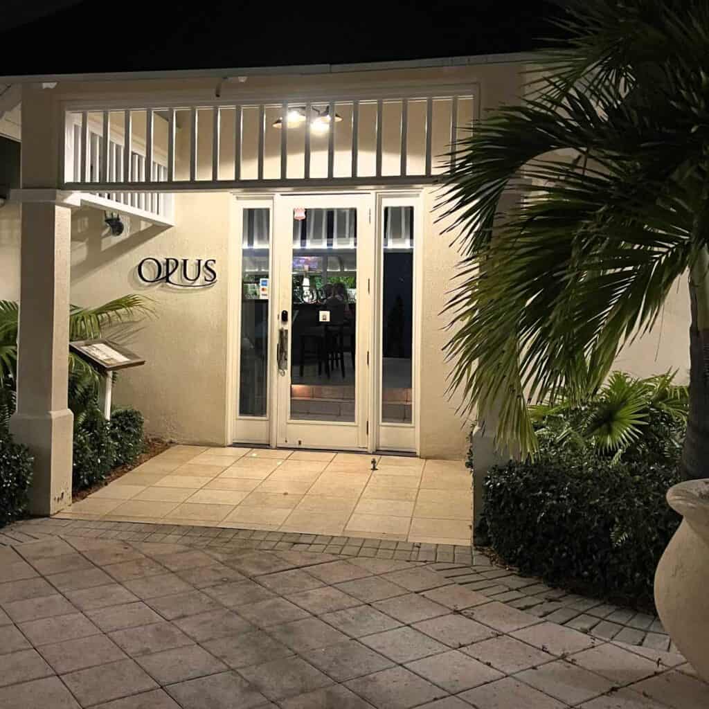 Entrance to Opus Restaurant at one of the best Turks and Caicos Resorts