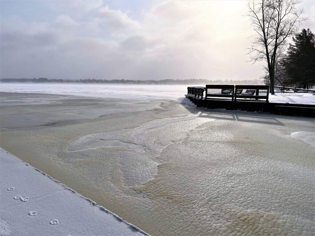 Clam Lake Canal in Winter Photo Courtesy of Greater Cadillac Visitor Bureau