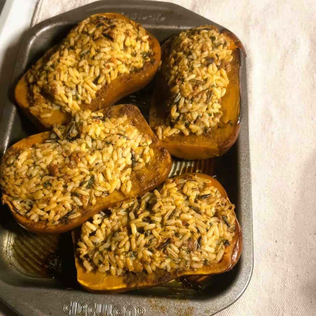 Butternut Squash Stuffed with Rice