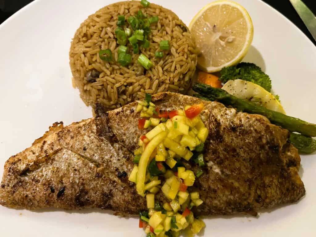 Caribbean Snapper Filet with a Tropical Mango Salsa 