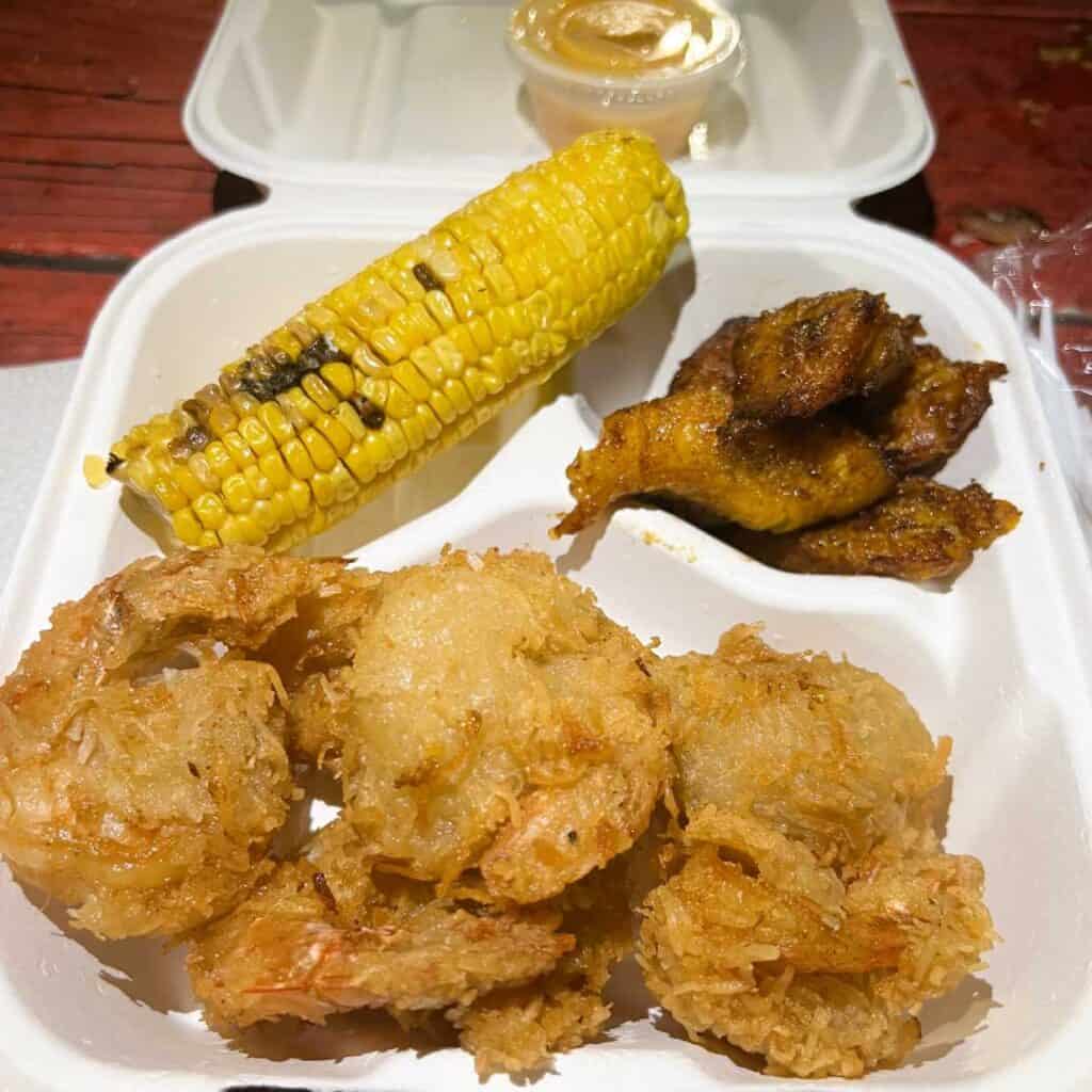 Coconut Shrimp, Corn, and Plantains on Thursday Night