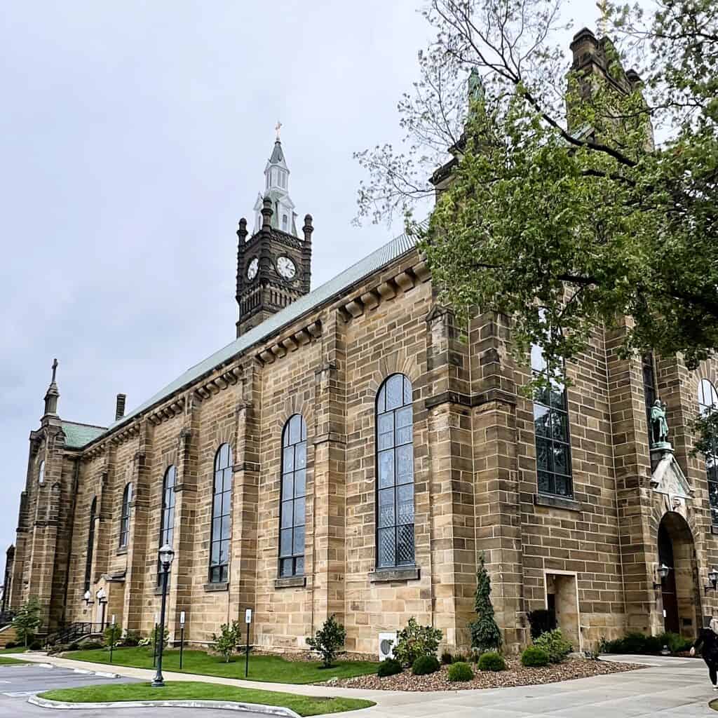 Exterior of St. Joseph's Catholic Church on the Trail of Faith Dubois County Indiana