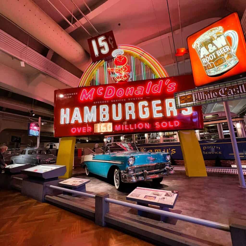 A Retro McDonald's Arch and Car