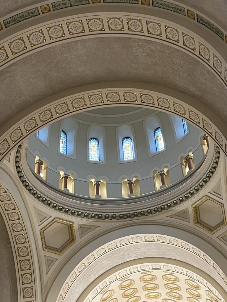 Stained-Glass Windows in the Dome of the Monastery