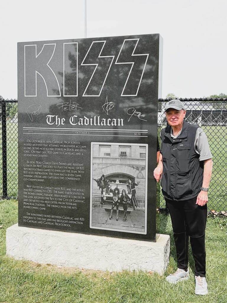 Jim Neff and the Cadillac Monument with KISS