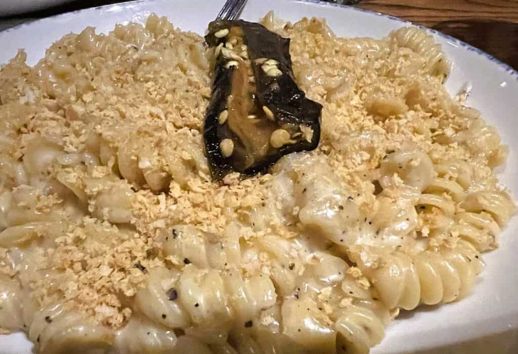 Mac and Cheese with Shishito Peppers