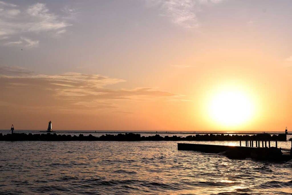 Sunset over the Breakwater