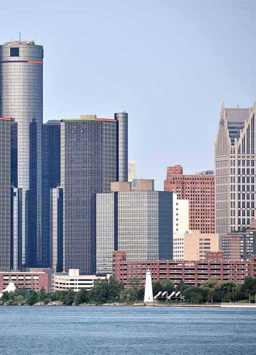 Michigan's Travel Guide includes a View of the Detroit Skyline from Belle Isle