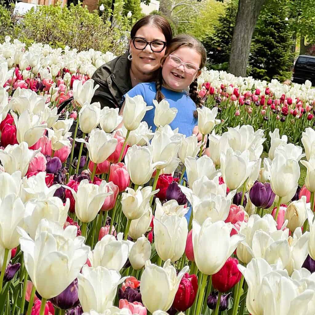 Alexis and Lyric among the Tulips