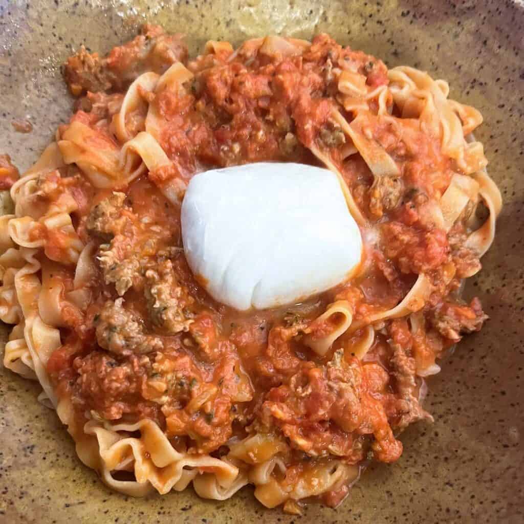 Tagliatelle with Burrata