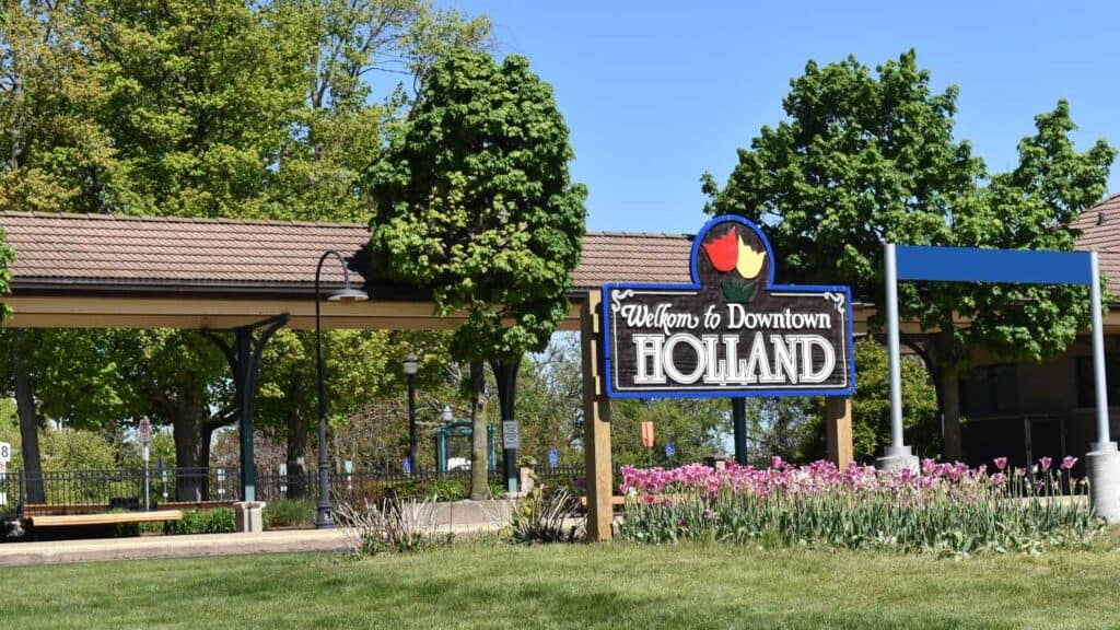 Signage Welcoming Visitors to Downtown Holland