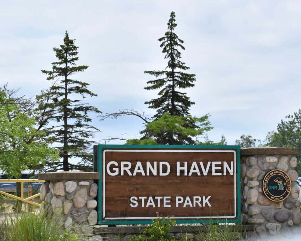 Sign at the Entrance to Grand Haven State Park