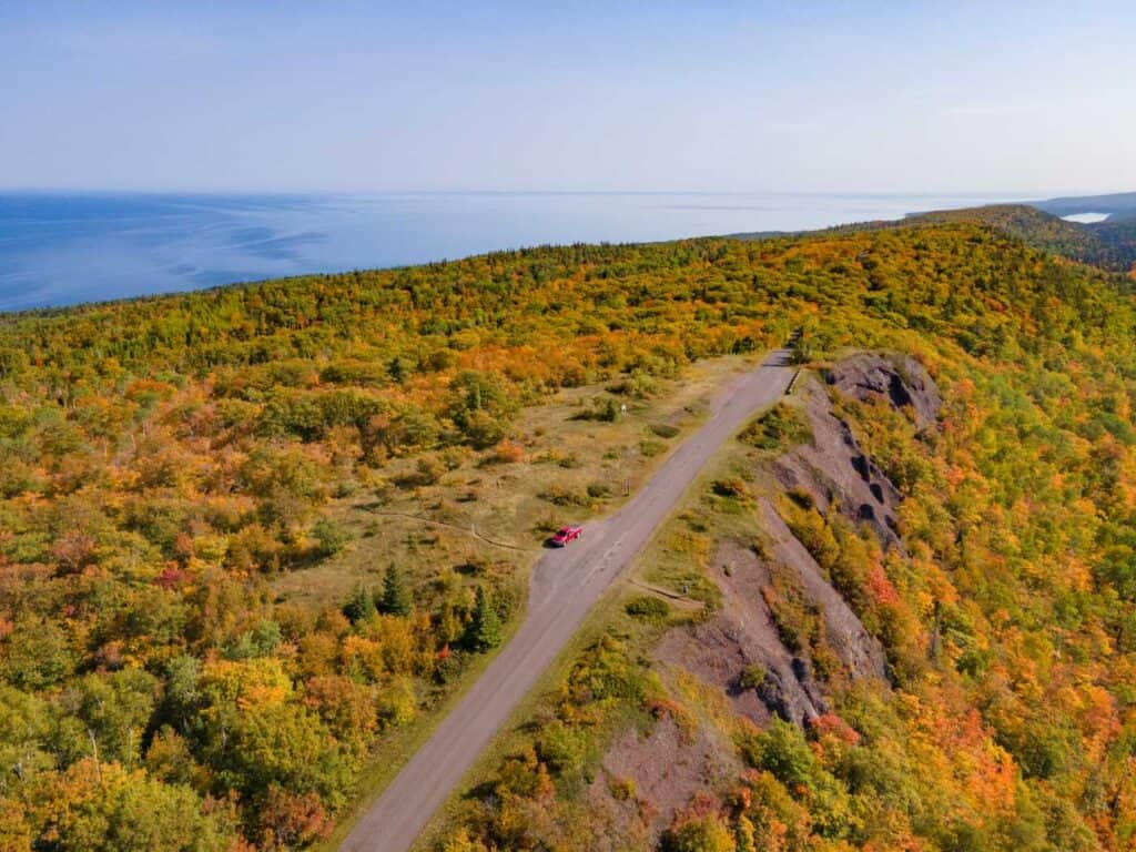Brockway Mountain Drive in the Fall