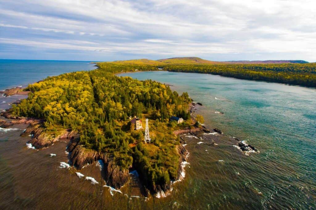 Aerial Photograph of Fall Color in the Keweenaw Peninsula