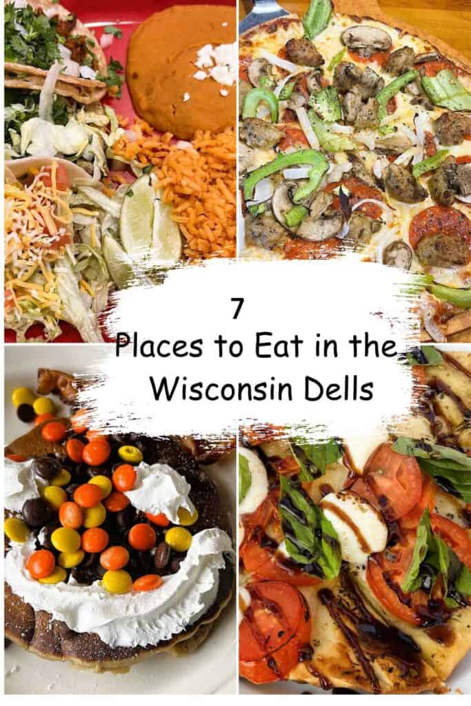 7 Places to Eat in the Wisconsin Dells Pinterest Pin Photo Credit: Amy Piper/Follow the Piper