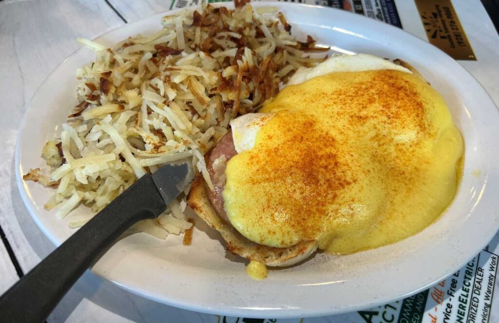 Eggs Benedict with Hash Browns at Christopher's Cafe Photo Credit: Amy Piper/Follow the Piper