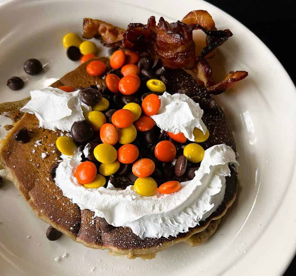 Peanut Butter Pancakes at one of the best places to eat in Wisconsin Dells Photo Credit: Amy Piper/Follow the Piper